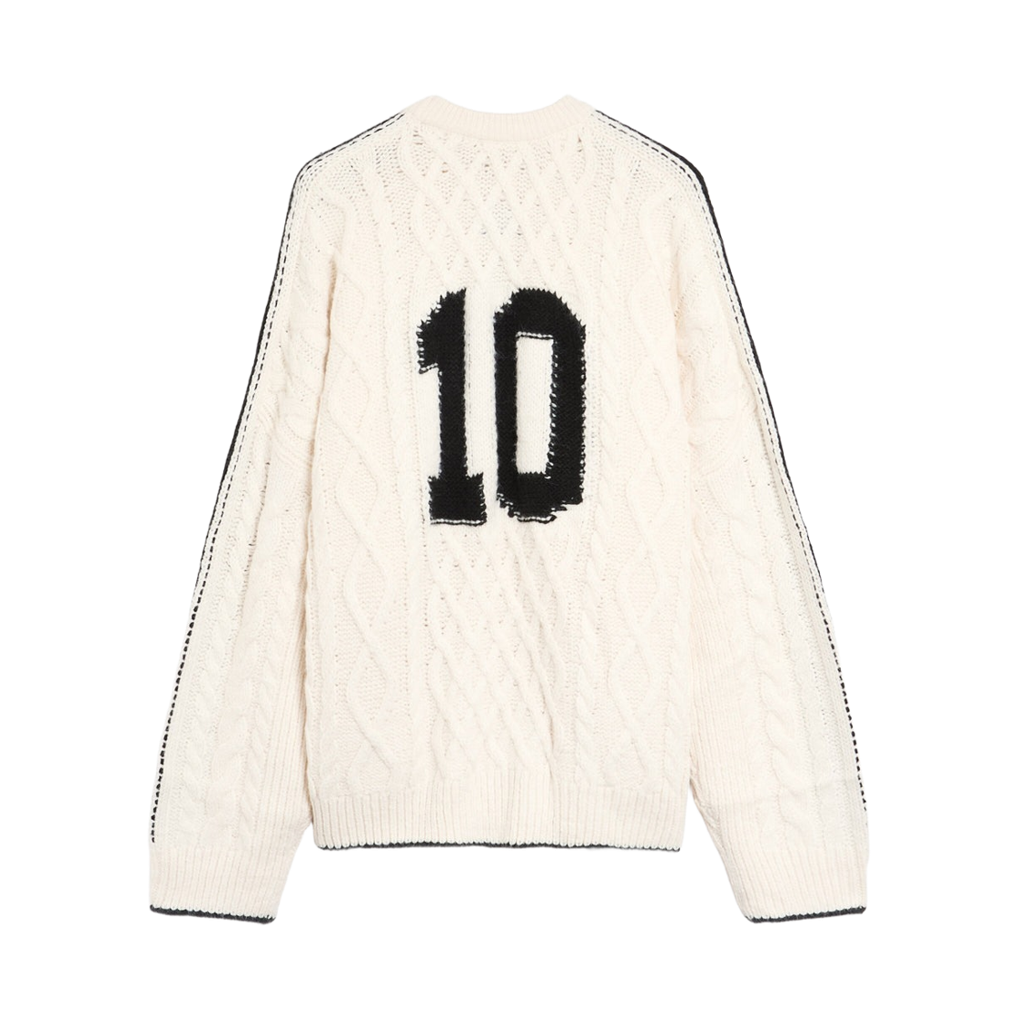 (W) 아디다스 케이블 니트 스웨터 초크 화이트 블랙 - KR 사이즈((W) Adidas Cable Knit Sweater Chalk White Black - KR Sizing) - 2