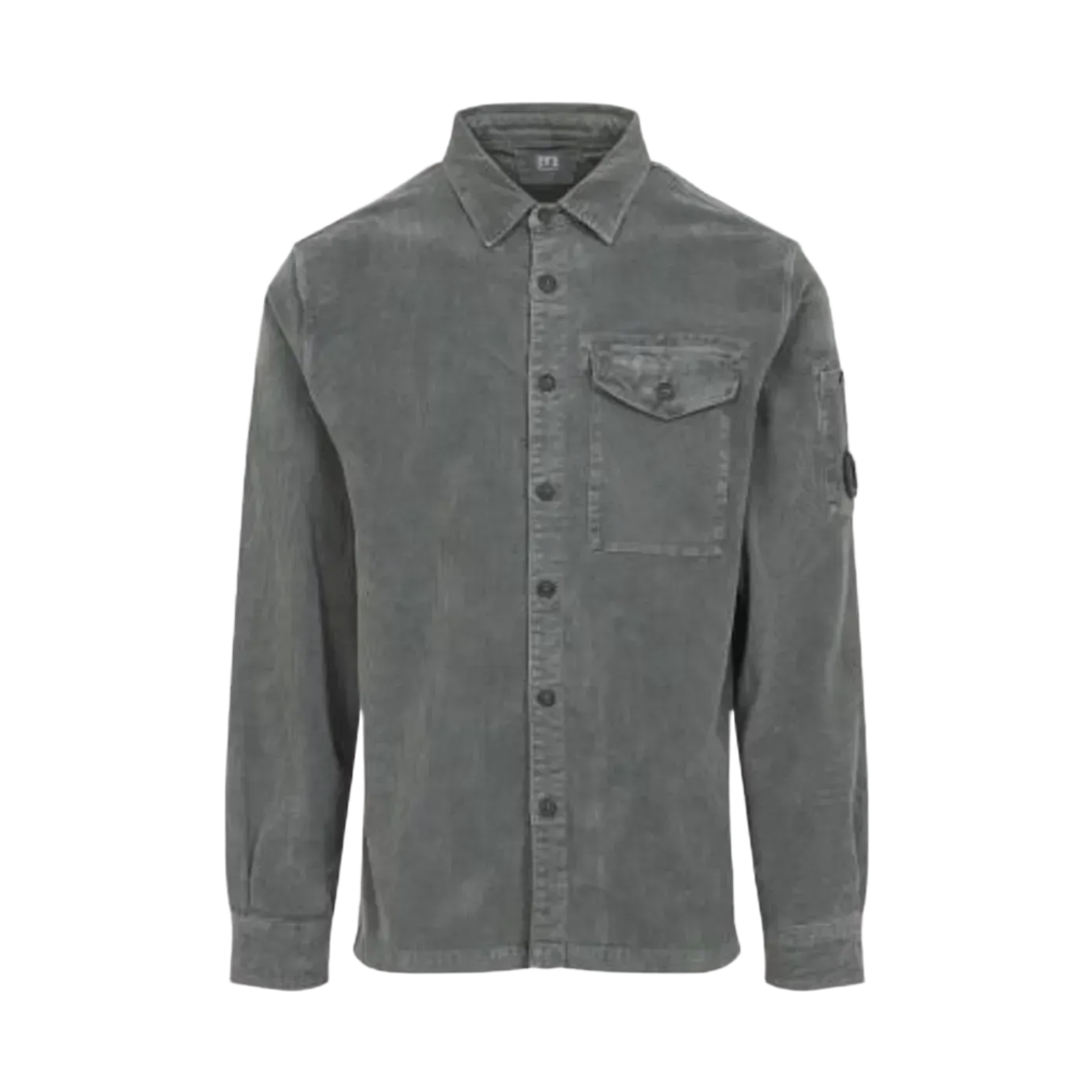 19CMSH071A006410O921 C.P. Company Corduroy Lens Longsleeve Button Shirt Gunmetal Grey - 25FW