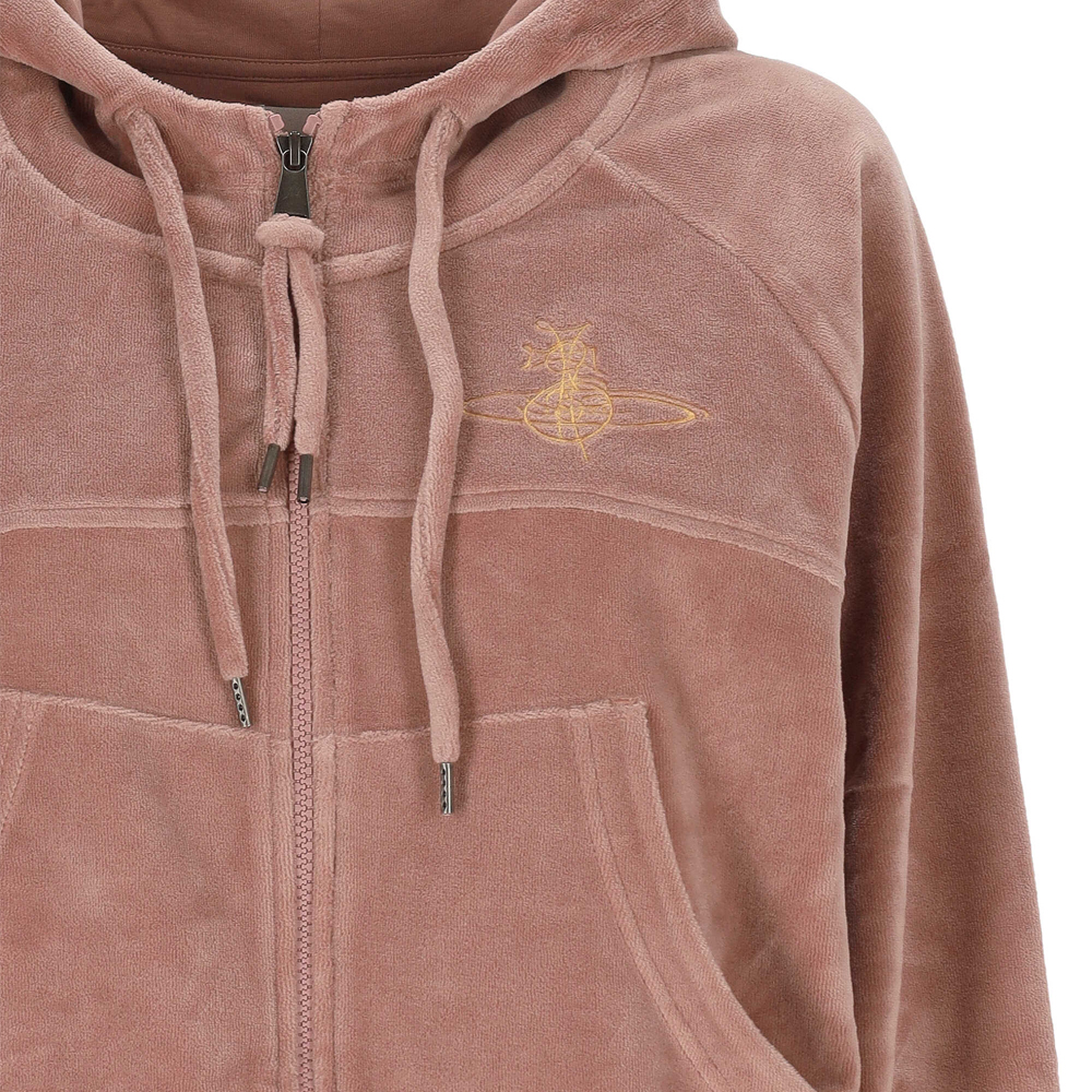 [25% 쿠폰] (W) 비비안 웨스트우드 크롭 후드 집업 더스티 핑크([25% 쿠폰] (W) Vivienne Westwood Cropped Hood Zip Up Dusty Pink) - 4