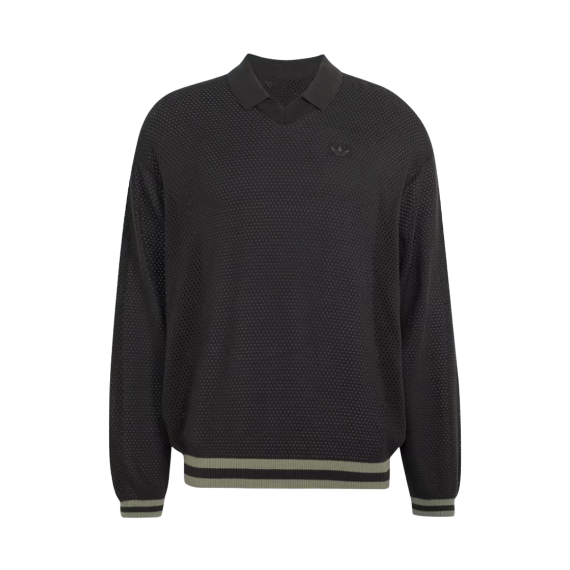 KR9123 Adidas Fully Fashioned Knit Long Sleeve Jersey Utility Black - KR Sizing