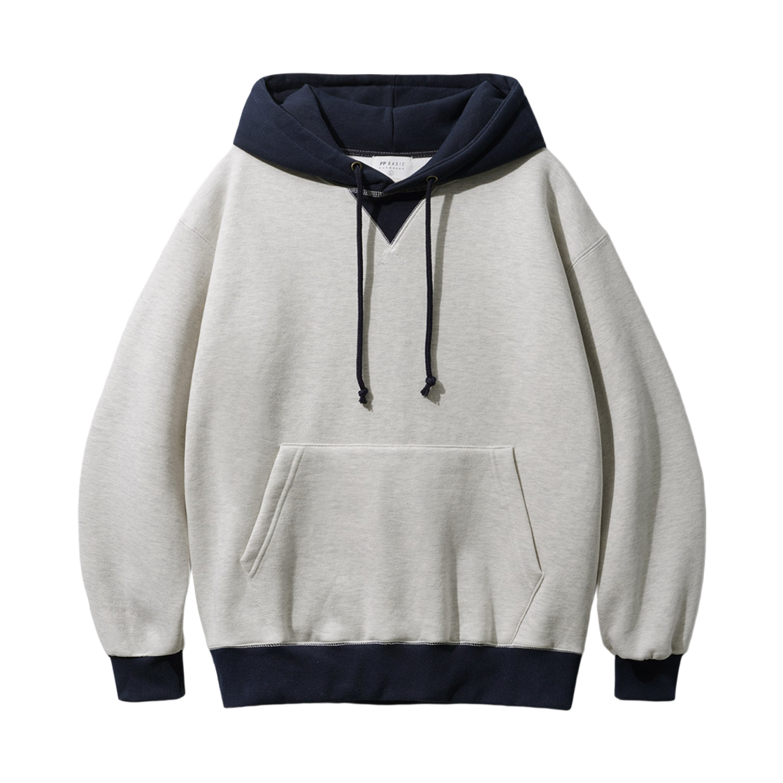 SJHD1503_oatmeal_29 FP142 Newwave base color block hoodie oatmeal SJHD1503