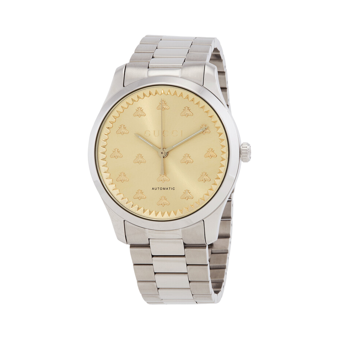 구찌 G-타임리스 오토매틱 42mm 스테인리스 스틸 실버 골드(Gucci G-Timeless Automatic 42mm Stainless Steel Silver Gold) - 1