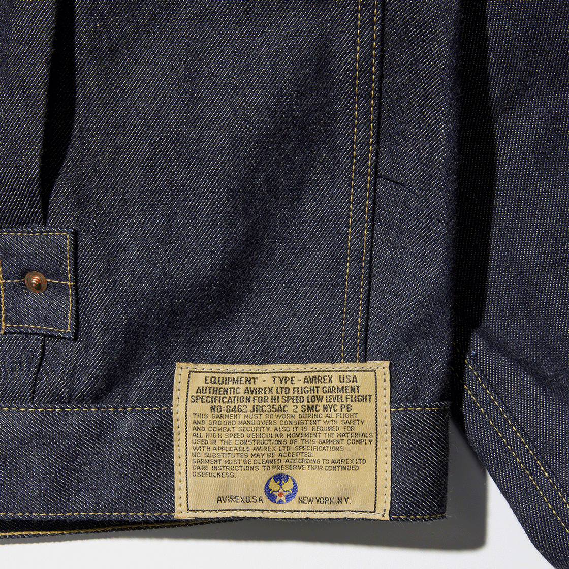 [예약배송] 아비렉스 헤리티치 데님 타입-1 자켓 "레더" 브라운([예약배송] Avirex Heritage Denim Type-1 Jacket "Leather" Brown) - 5