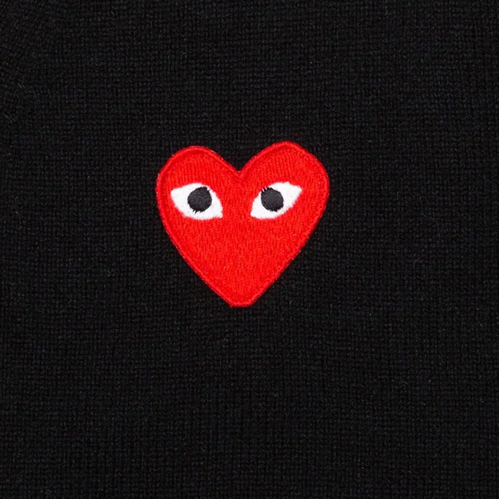 [25% 쿠폰] 플레이 꼼데가르송 레드 하트 니트 가디건 블랙([25% 쿠폰] Play Comme des Garcons Knit Red Heart Cardigan Black) - 4