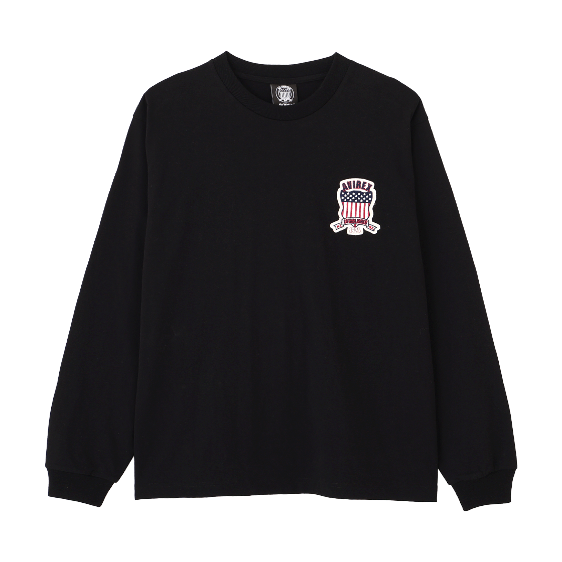 [예약배송] 아비렉스 롱 슬리브 시그니처 바시티 로고 티 블랙([예약배송] Avirex Long Sleeve Signature Varsity Logo Tee Black) - 2