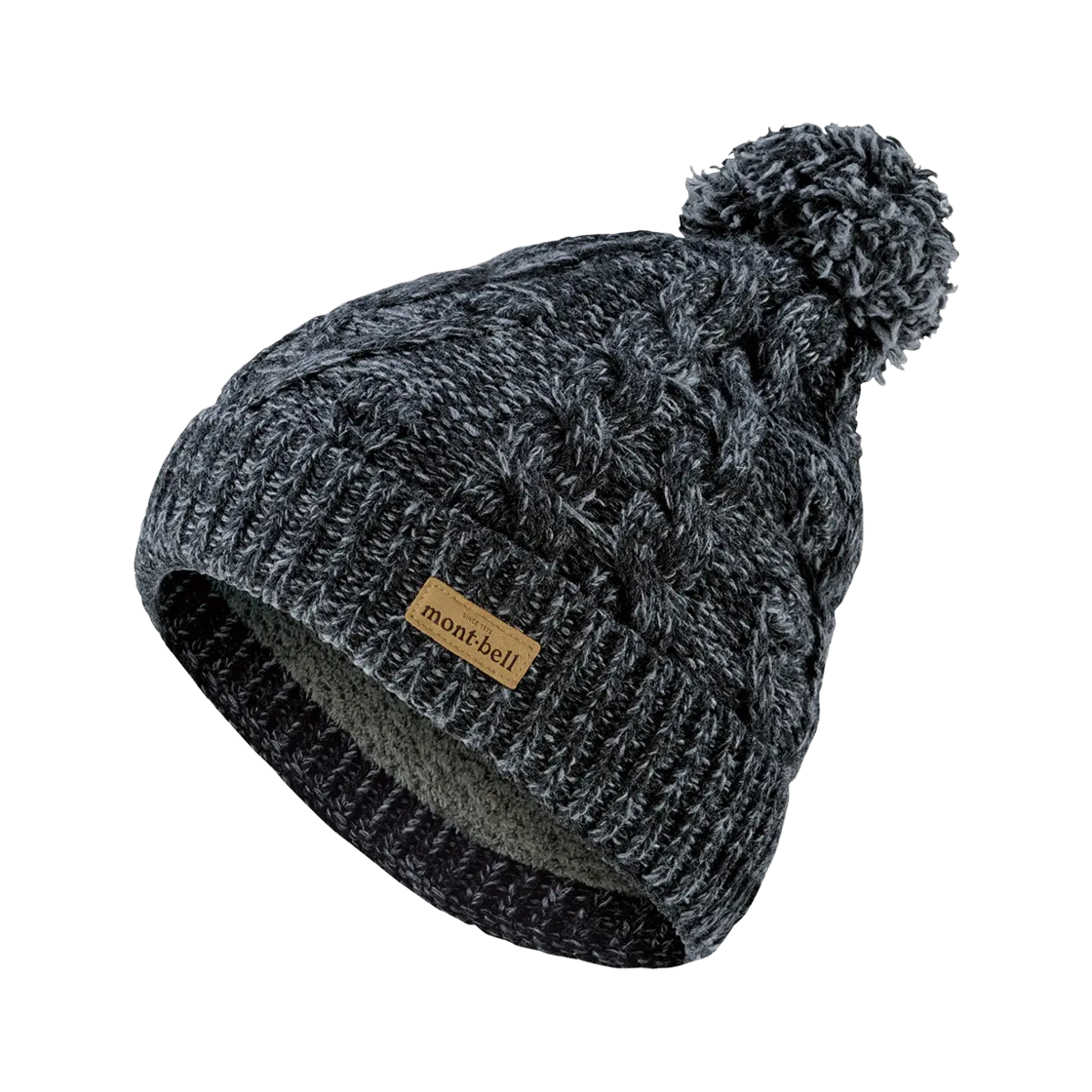 1118582 Montbell Cable Knit Watch Cap #1 Heather Charcoal