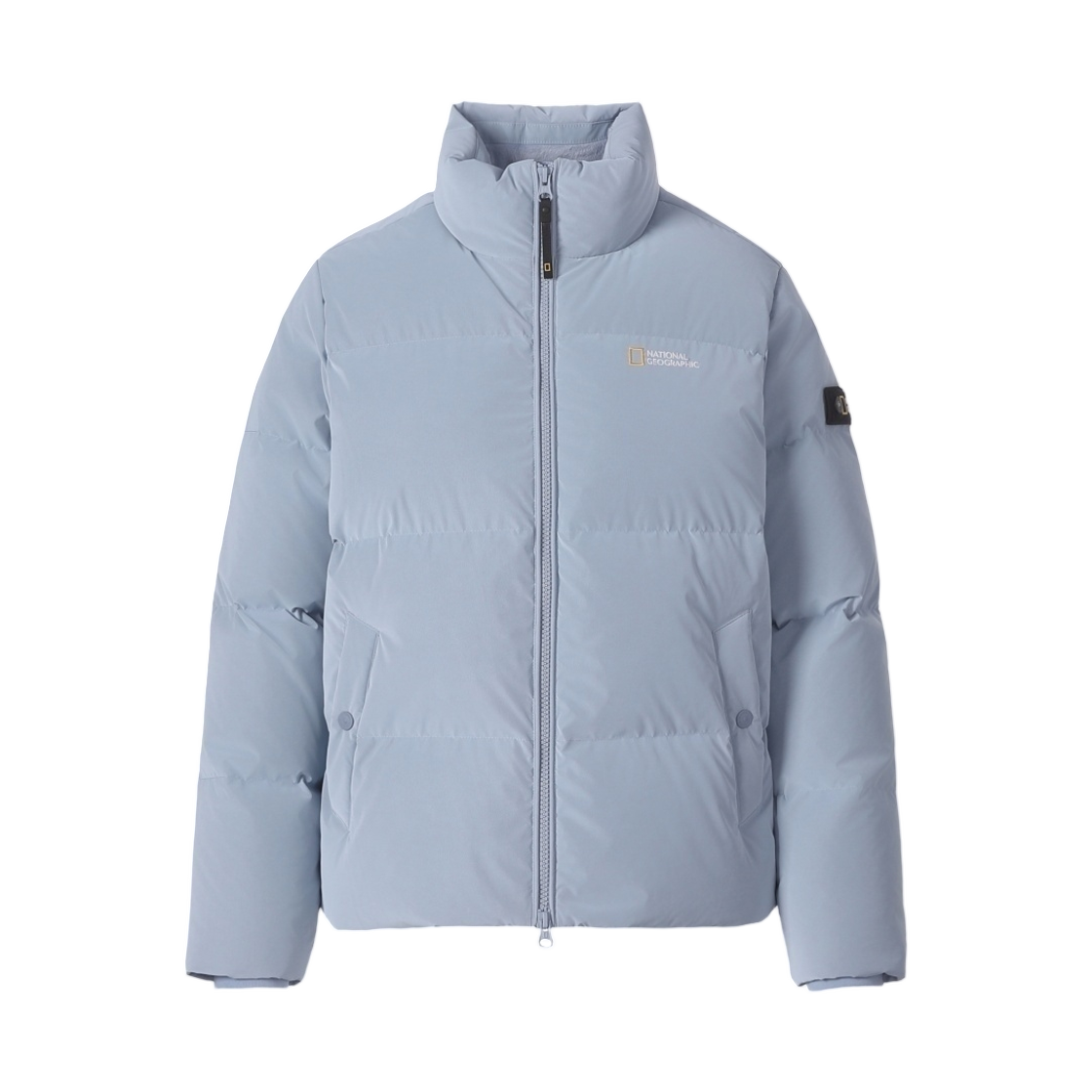 N264WDW921 (W) National Geographic Rayman Stand Neck Duck Down Jumper Glossy Light Blue