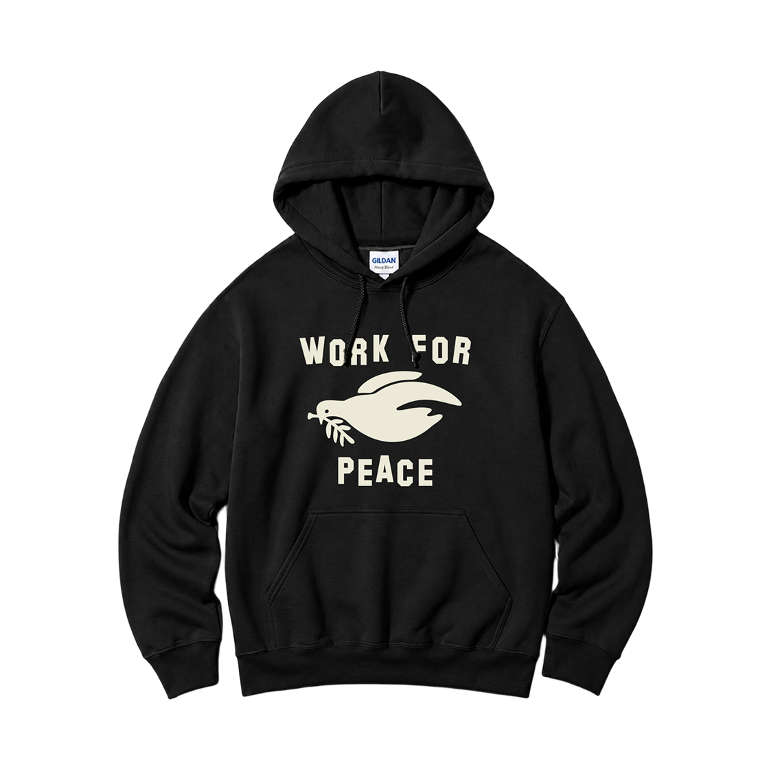 88500_copy Gildan x Vintage Collection Work For Peace Hooded Sweatshirt Black