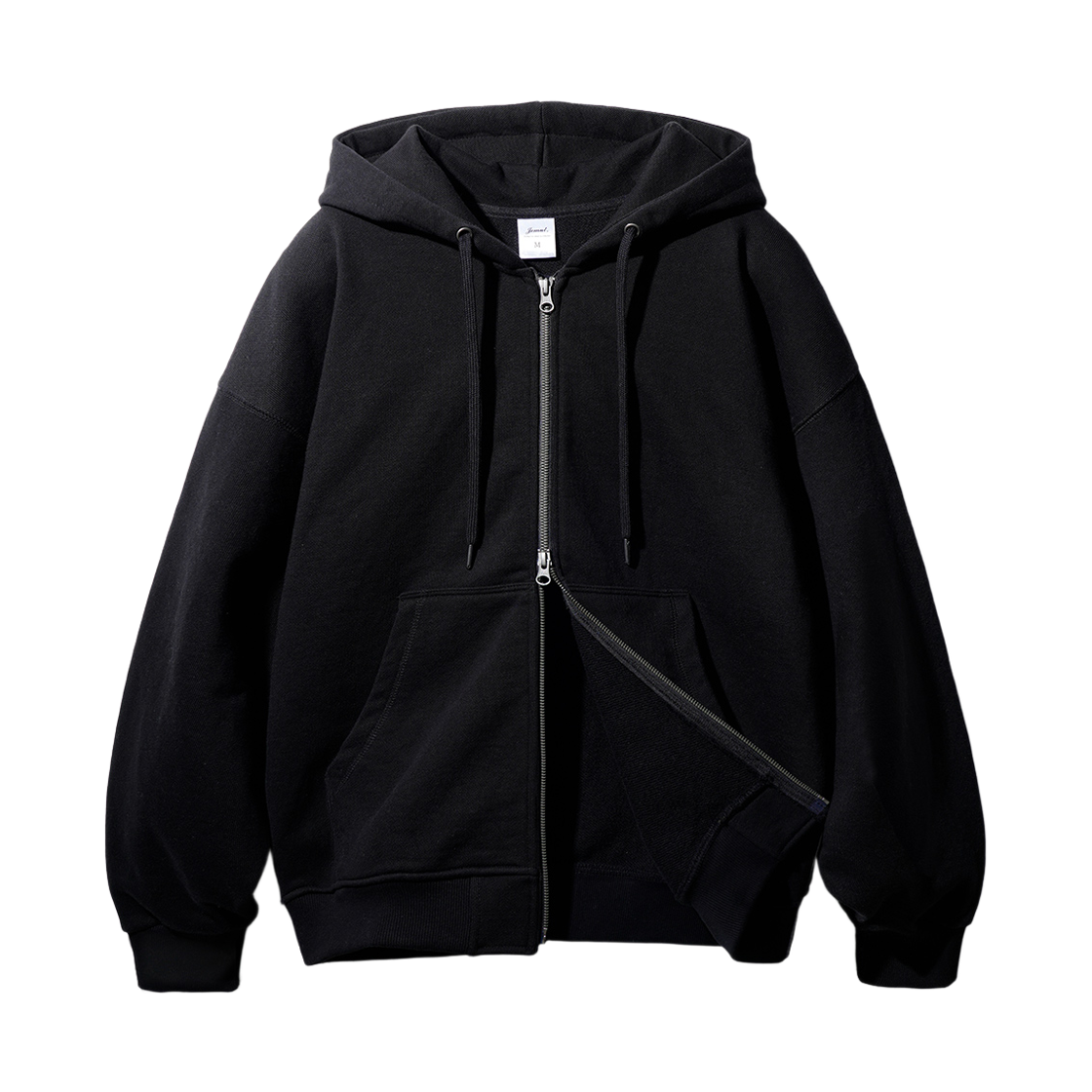 KJHD2474_black_29 JEMUT Stone Heavyweight Twoway Hood Zip-up Black KJHD2474