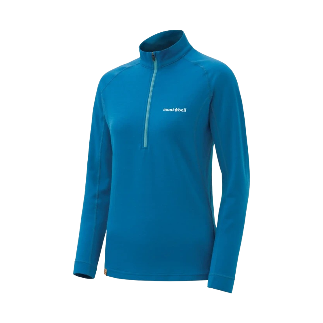 1114440 (W) Montbell Merino Wool Plus Action Zip Neck Blue Acide