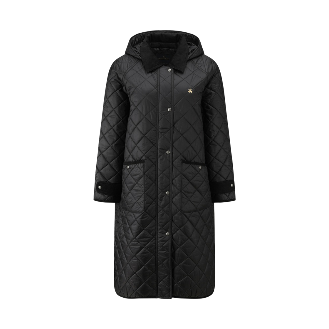 BBOPWBG402-ZBK BrooksBrothers Women's Hooded Quilted Jacket Black