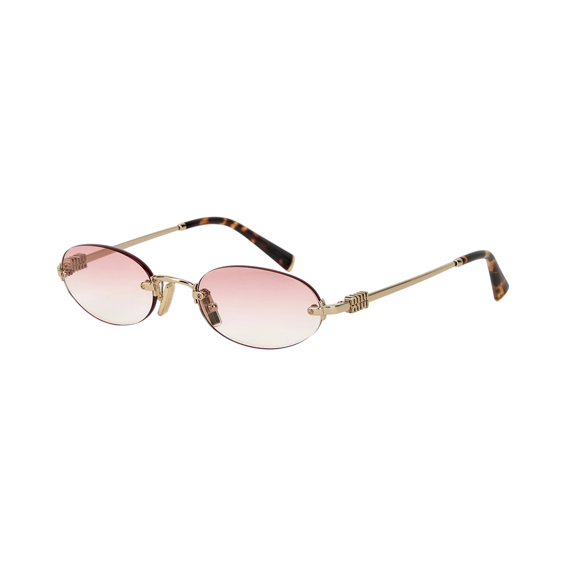 (W) 미우 미우 로고 선글라스 핑크 그라데이션 렌즈((W) Miu Miu Logo Sunglasses Pink Gradient Lenses) - 2
