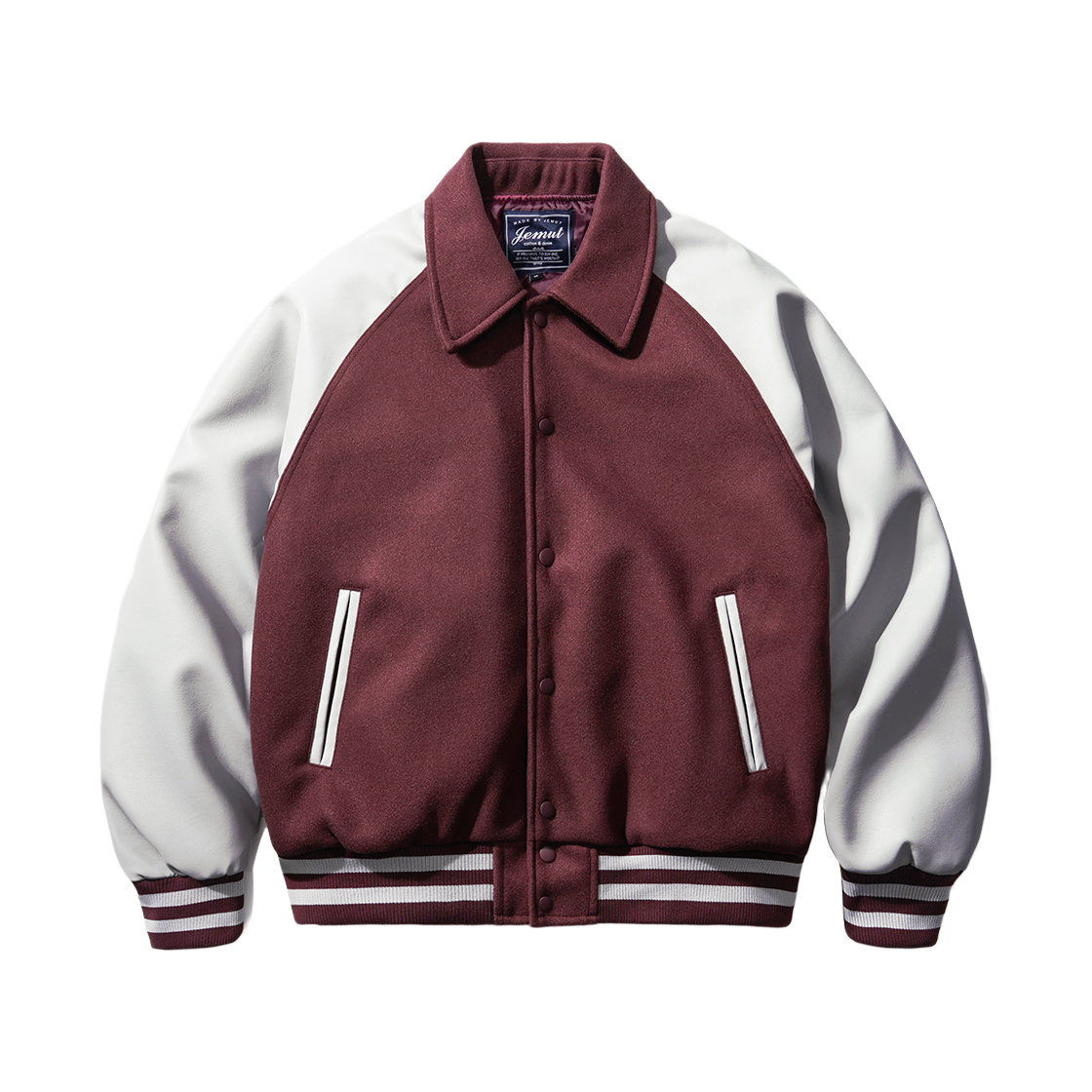 YHOT2461_purple_29 JEMUT Leather Raglan Varcity Jacket Purple YHOT2461