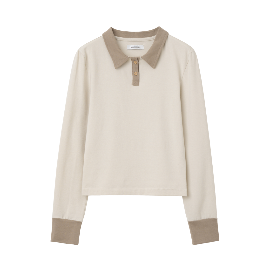 MW362BEG MILLO WOMEN Soft Callar T-Shirt Beige