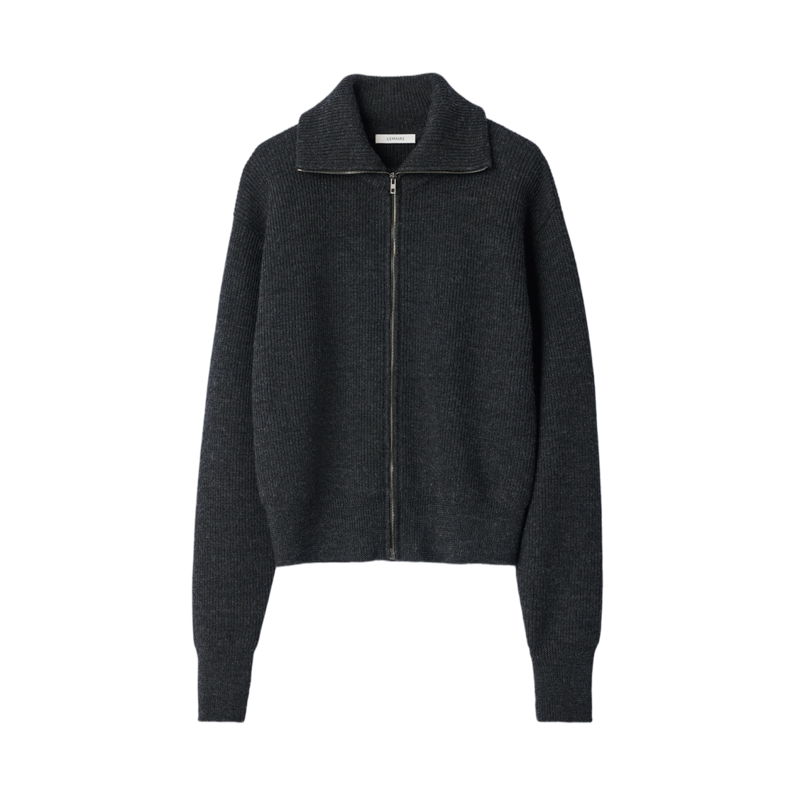 PO0051-LK1068-300 Lemaire Zipped Cardigan in Virgin Wool Ash Melange