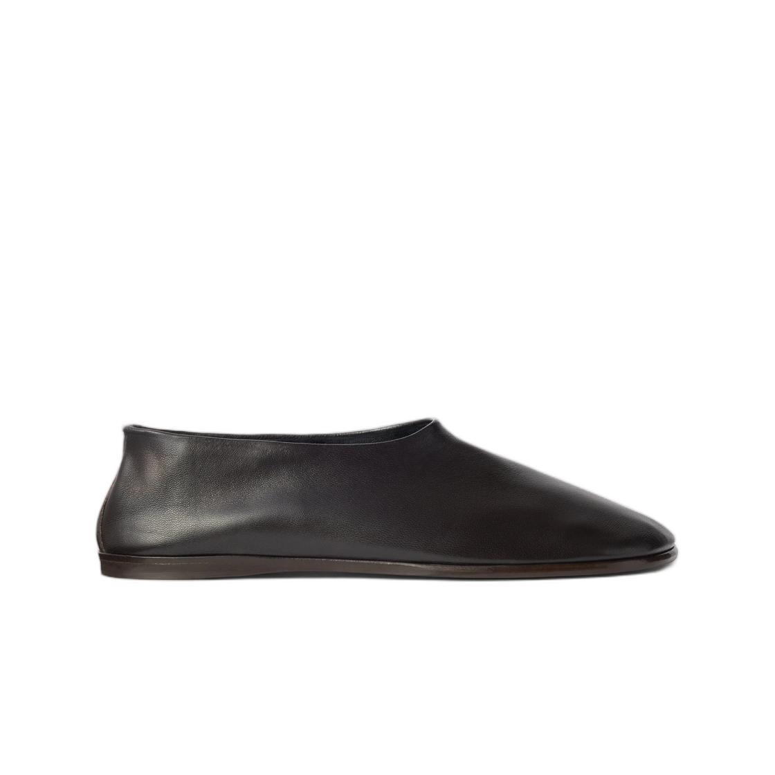 FO0299-LL0023-490 (W) Lemaire Glove Slip-On in Shiny Nappa Lambskin Dark Chocolate