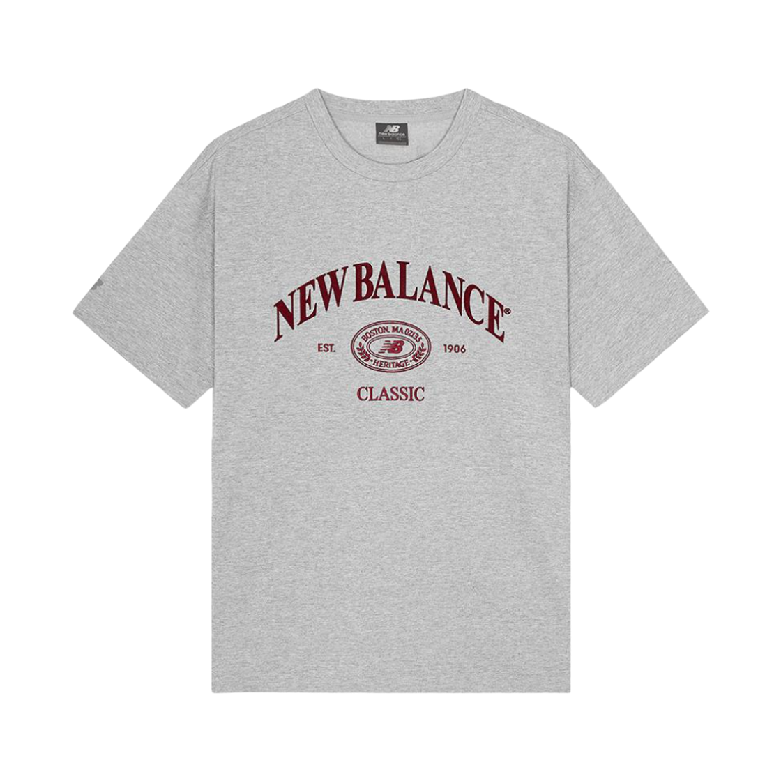NBNEGCO212-AC New Balance Heritage Over Fit Short Sleeve T-Shirt Melange Grey