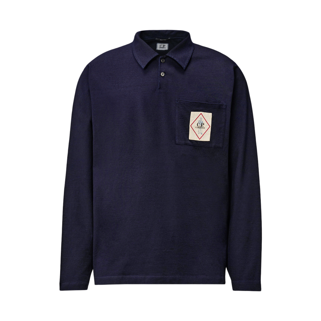 19CMPL179A 110056W D08 [25% 쿠폰] C.P. Company Indigo Long Sleeve Polo T-Shirt Denim Blue - 25FW