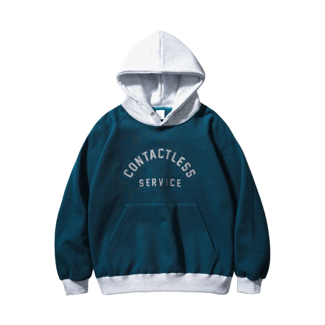 YHHD2477_tealblue_291 JEMUT Contacklees Raglan Napping Hood Tealblue YHHD2477