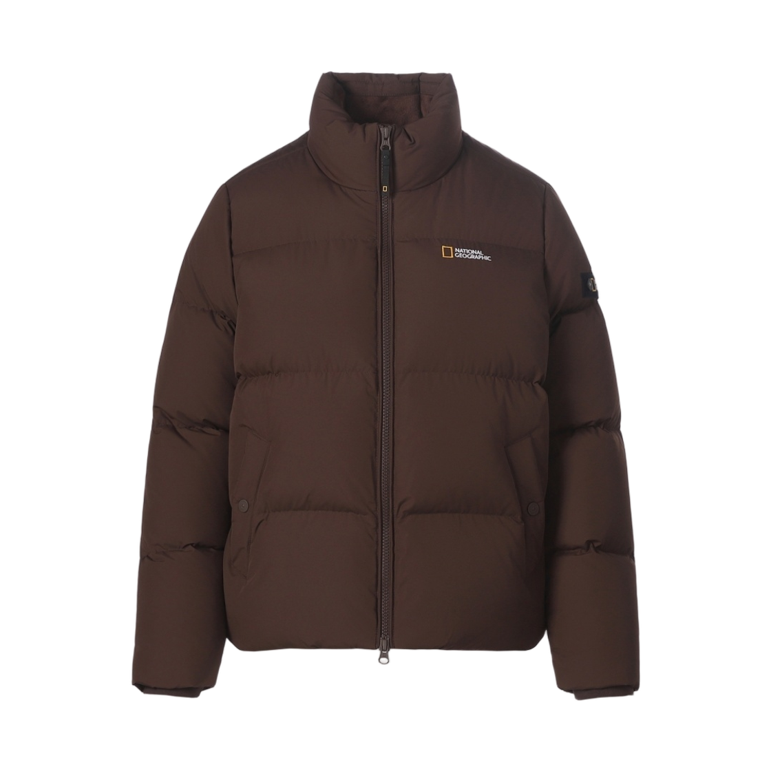 N264WDW921 (W) National Geographic Rayman Stand Neck Duck Down Jumper Chocolate Brown
