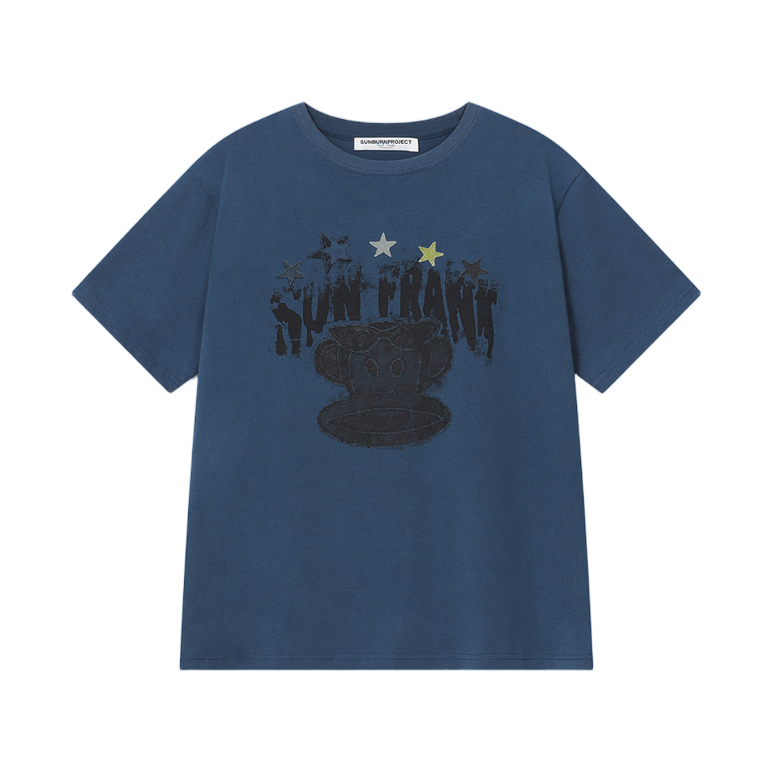 (W) 썬번프로젝트 x 폴 프랭크 오버핏 티셔츠 네이비((W) Sunburnproject x Paul Frank Overfit T-shirt Navy) - 1