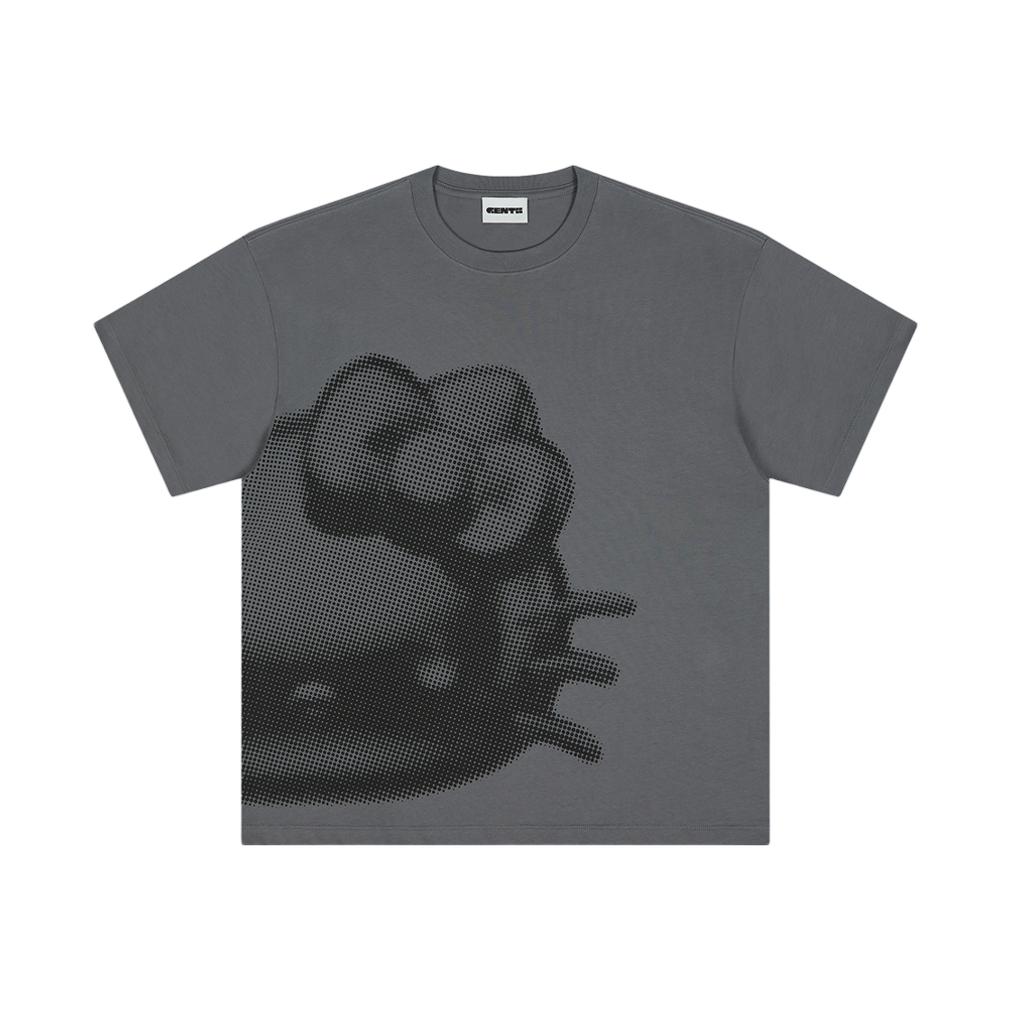 젠티 x 헬로 키티 티셔츠 하프톤 03 차콜(Gentii x Hello Kitty T-Shirt Halftone 03 Charcoal)