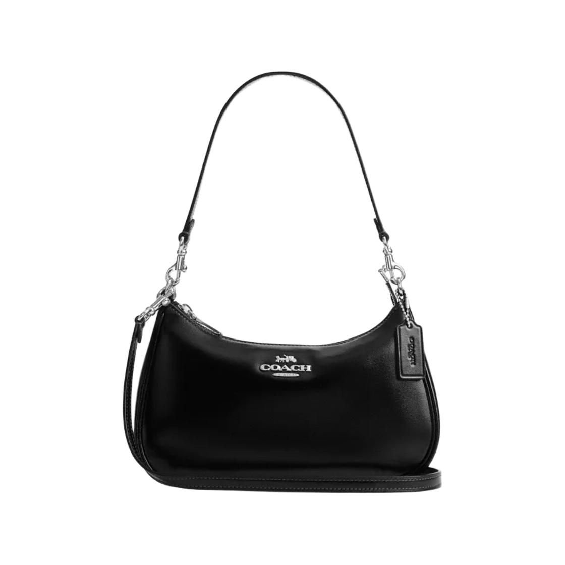 CFQ12-SVBK Coach Soft Teri Shoulder Bag Silver Black