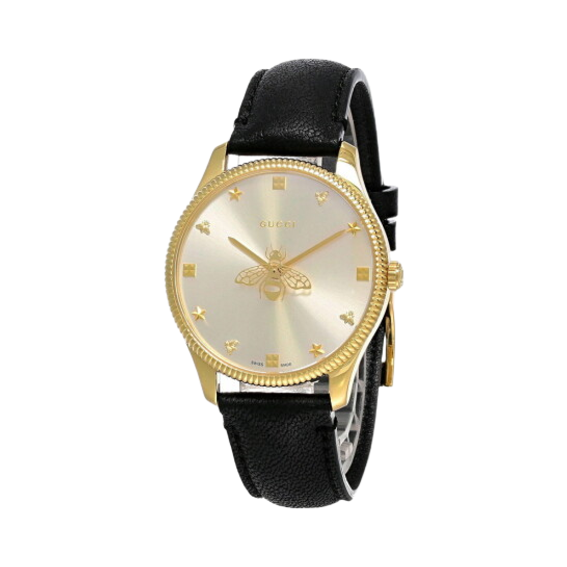 YA1264181 (W) Gucci G-Timeless Quartz 36mm Leather Black Gold