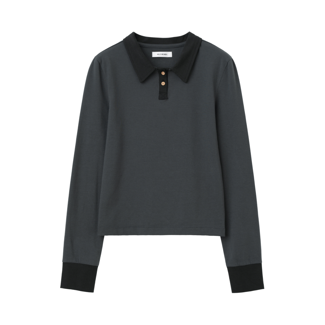 MW362CHA MILLO WOMEN Soft Callar T-Shirt Charcoal