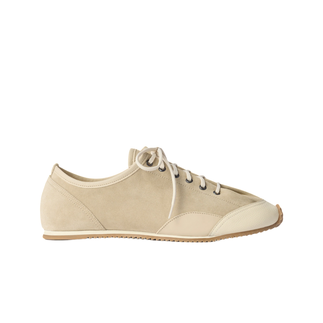 FO0327-LL0276-225 Lemaire Gummy Grips Sneakers in Mixed Leathers Kraft Beige