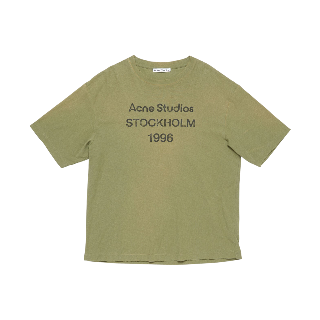 CL0196-AB7 Acne Studios Sprayed Logo T-Shirt Olive Green