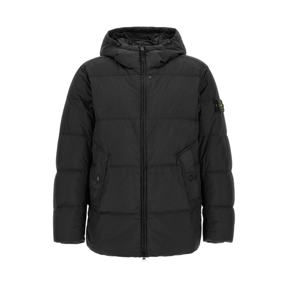 L2S15 4100037 S0A23 V0029 [25% 쿠폰] Stone Island 4100037 Crinkle Reps NY Hooded Short Down Jacket Black - 26FW