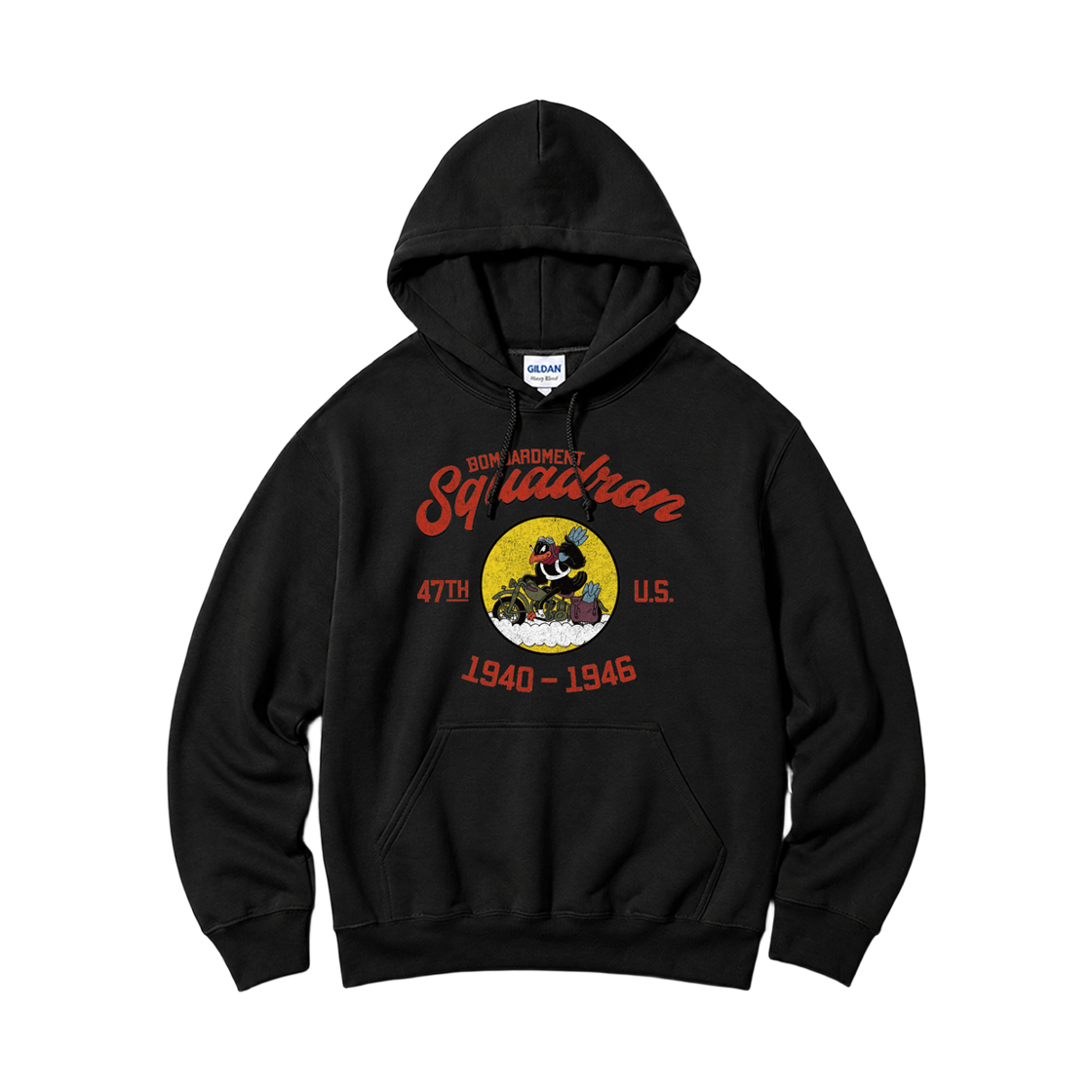 88500_copy Gildan x Vintage Collection SQUADRON Hooded Sweatshirt Black