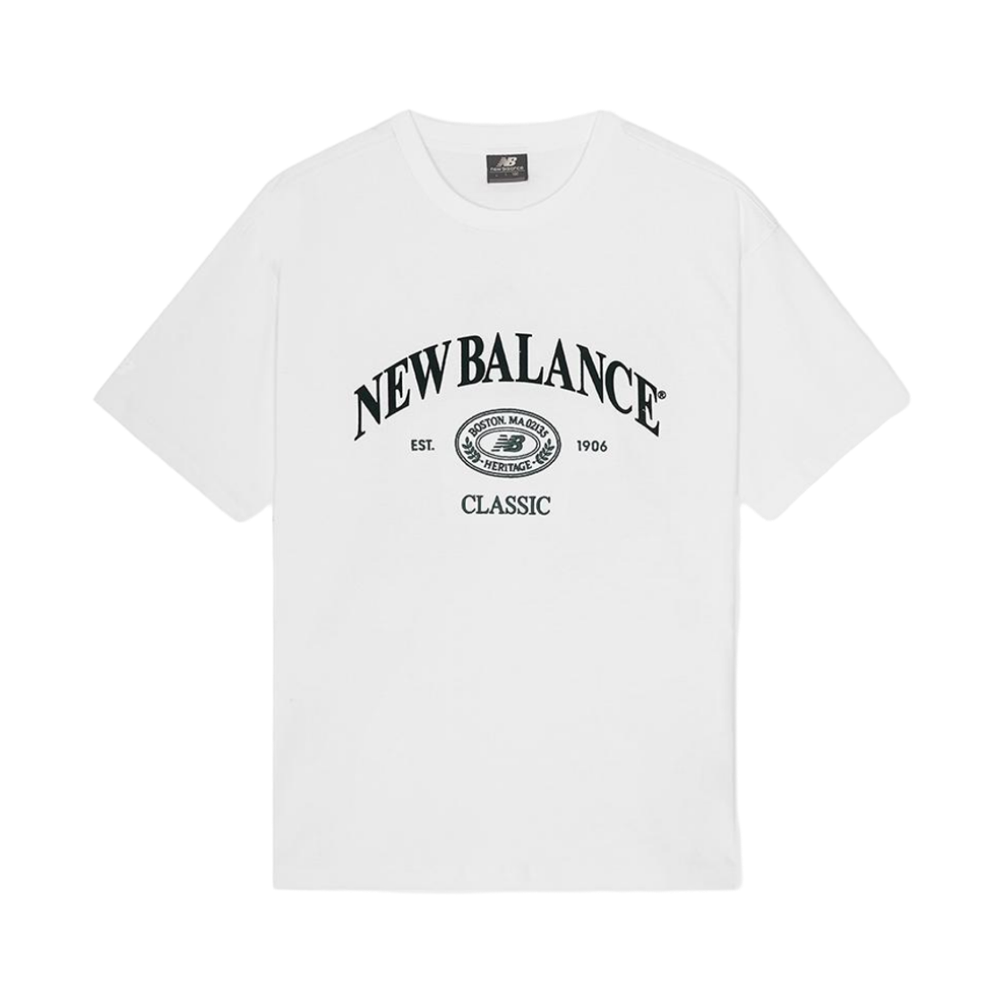 NBNEGCO212-10 New Balance Heritage Over Fit Short Sleeve T-Shirt White