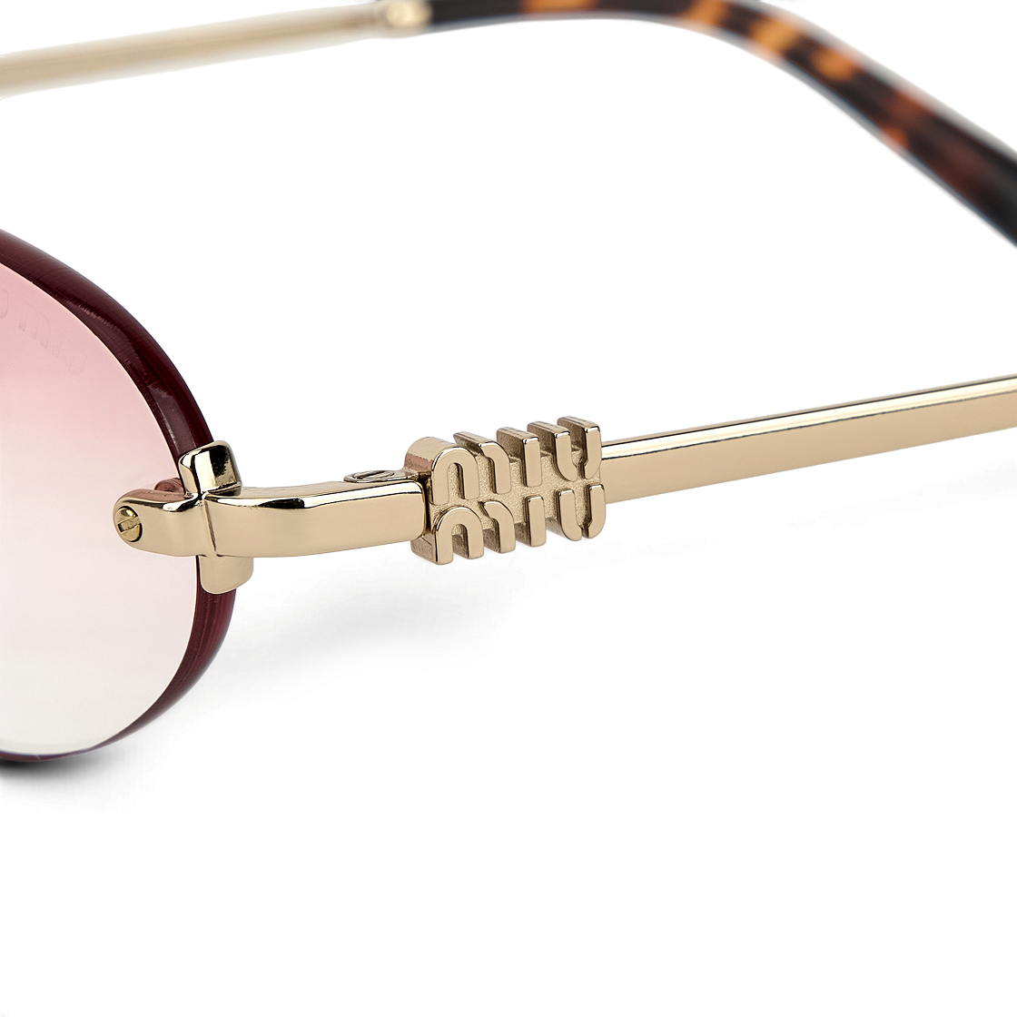 (W) 미우 미우 로고 선글라스 핑크 그라데이션 렌즈((W) Miu Miu Logo Sunglasses Pink Gradient Lenses) - 5