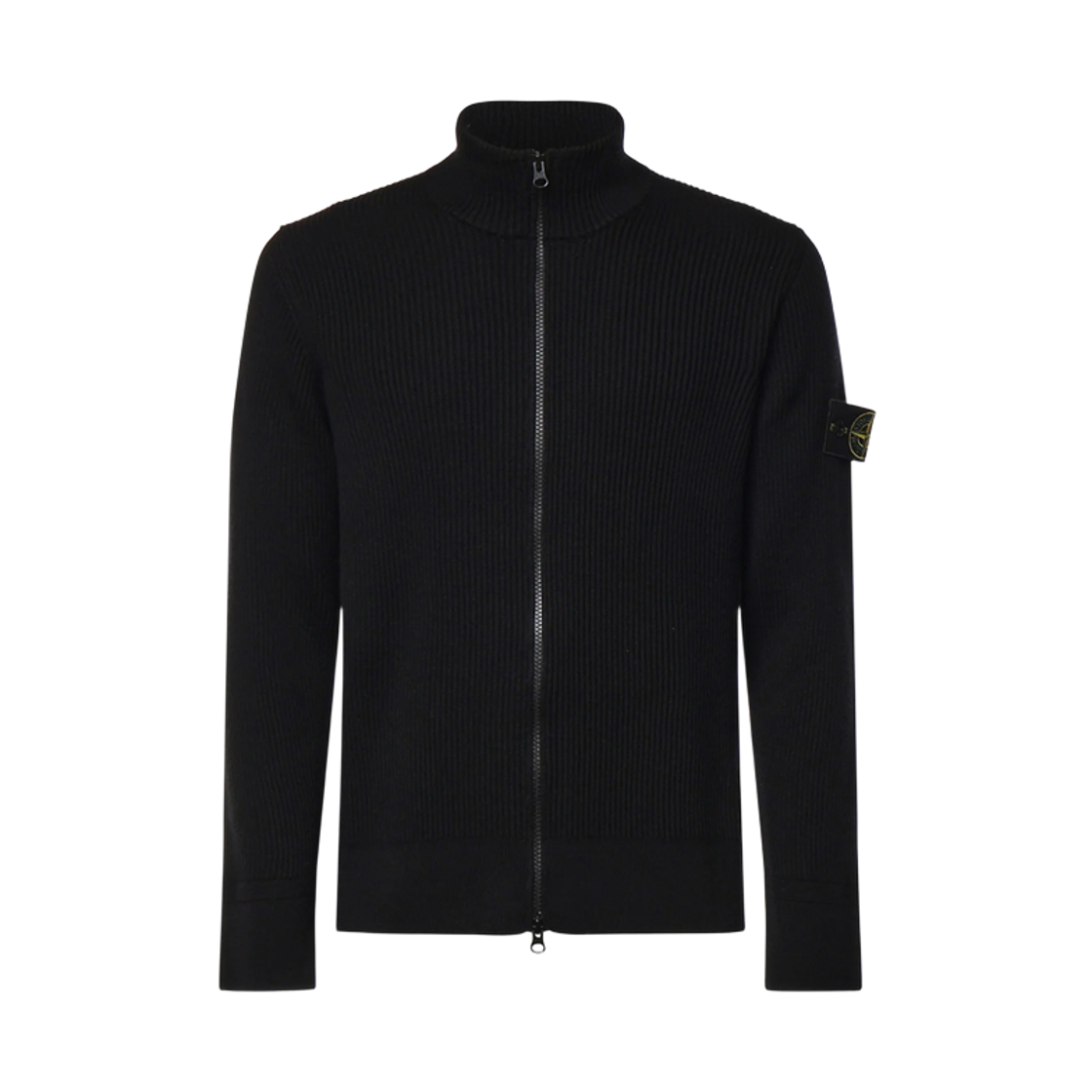 L2S15 5100017 S00C2 V0029 [25% 쿠폰] Stone Island Logo Patch Turtleneck Knit Zip-Up Black - 26FW
