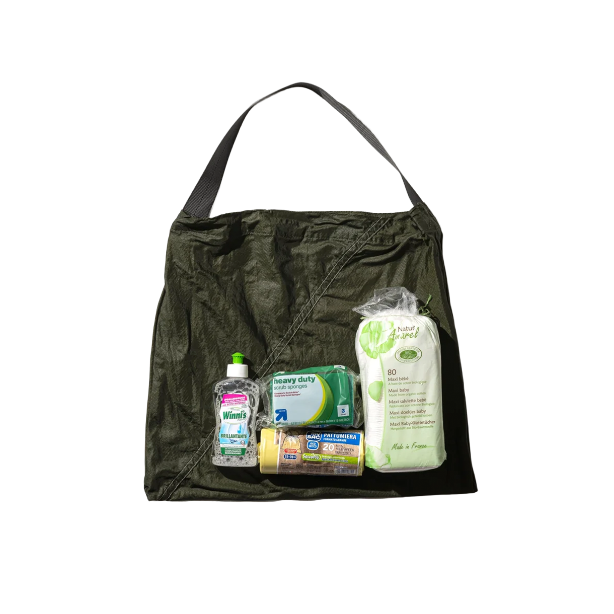 푸에브코 빈티지 파라슈트 라이트 백 올리브 - 26FW(Puebco Vintage Parachute Light Bag Olive - 26FW) - 2