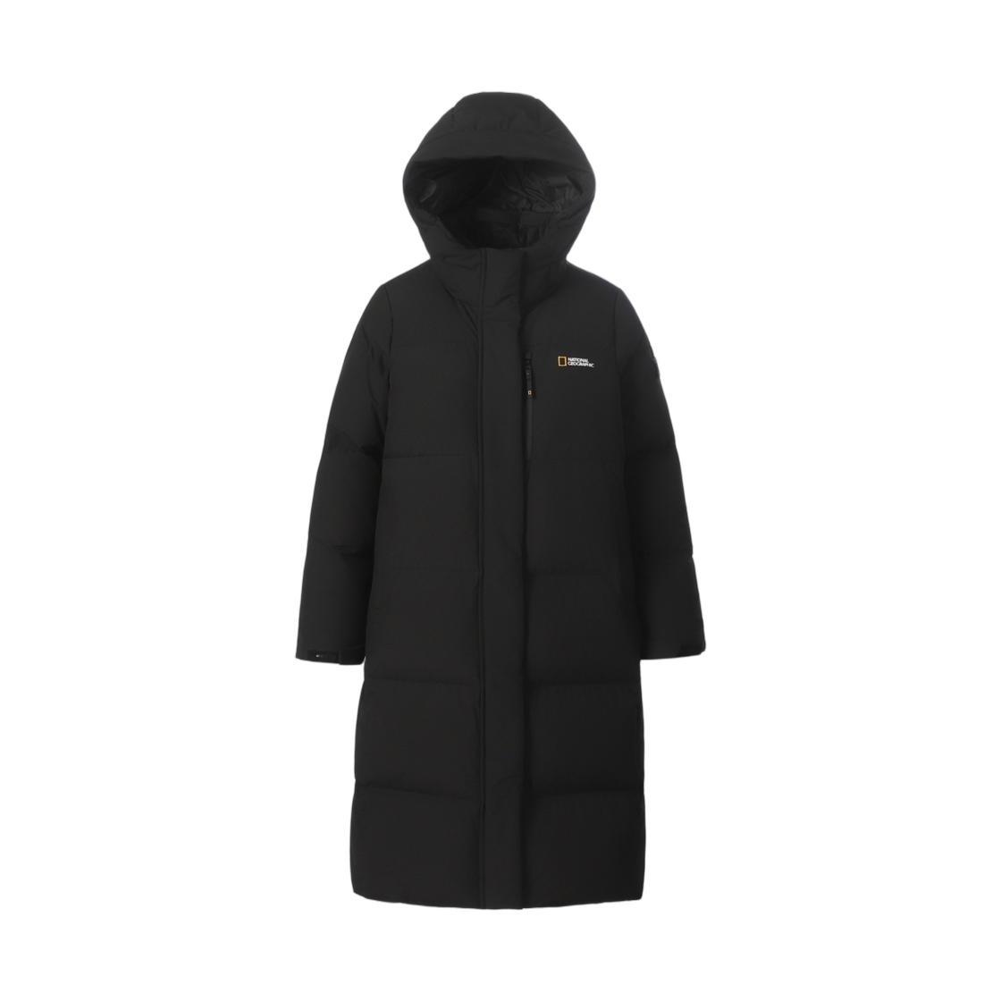 (W) 내셔널 지오그래픽 카이만 프로 롱기장 구스다운 점퍼 블랙((W) National Geographic Cayman Pro Long Goose Down Jumper Black)