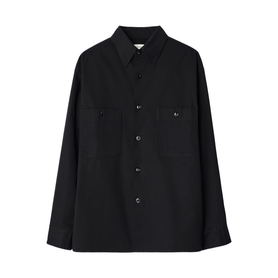 SH1306-LF1594-999 Lemaire Two Pocket Shirt in Light Cotton Twill Black