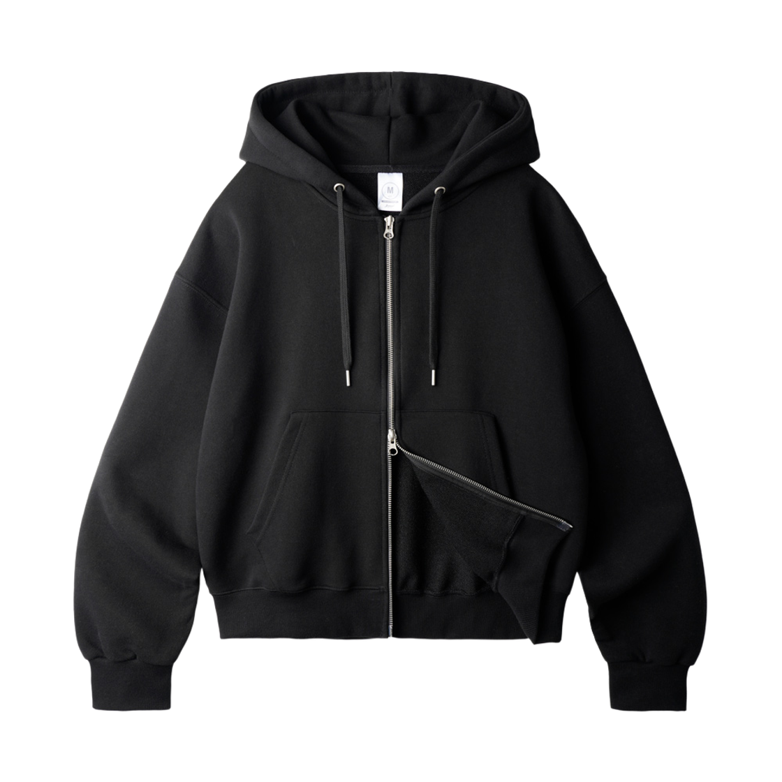 KJHD2650_black_29 JEMUT Daycut Crop Overfit Hood Zip Up Black KJHD2650