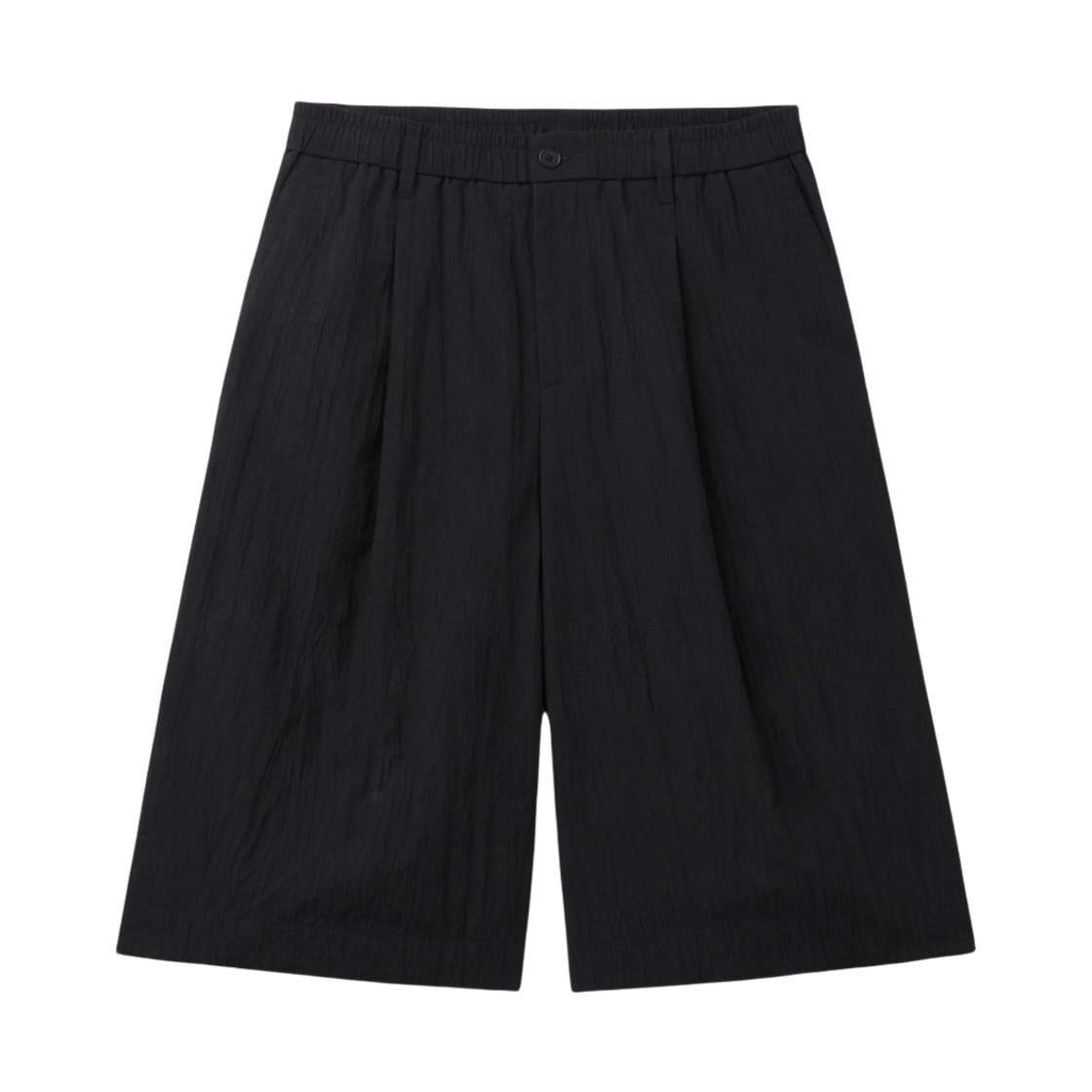 CQPAM26411BKX00 Customellow Crinkled Bermuda Shorts Black