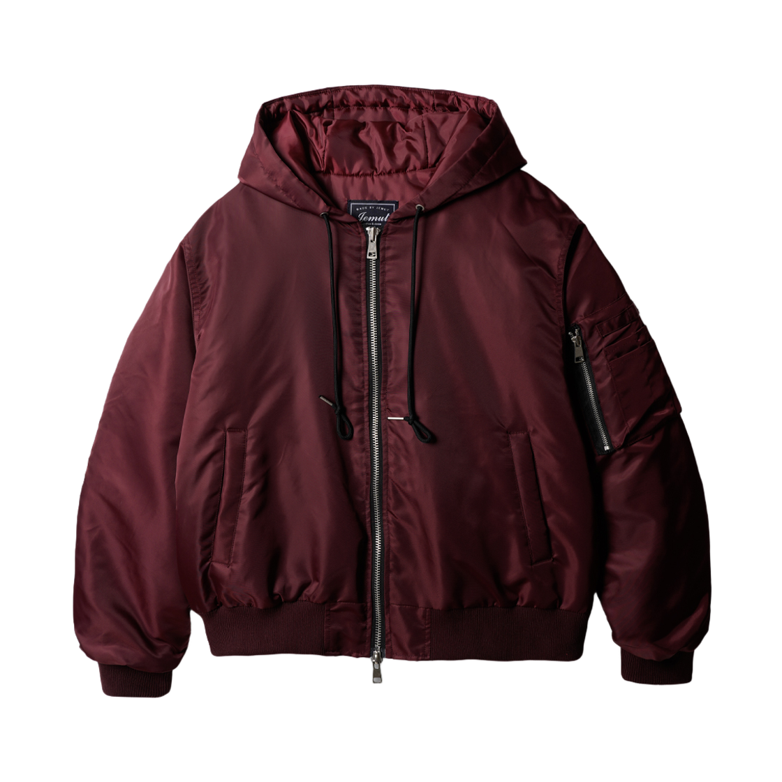MMOT2669_burgundy_29 JEMUT Flight Hoodie Bomber Jacket Burgundy MMOT2669