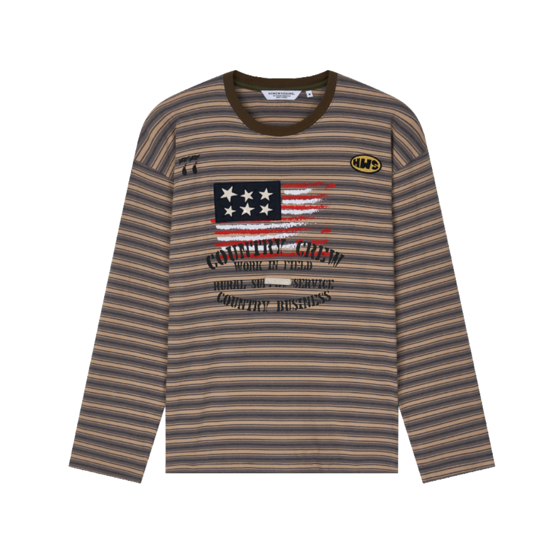 홍우성 워크 스트라이프 롱 슬리브 그레이(Hongwoosung Work Stripe Long Sleeve Gray)