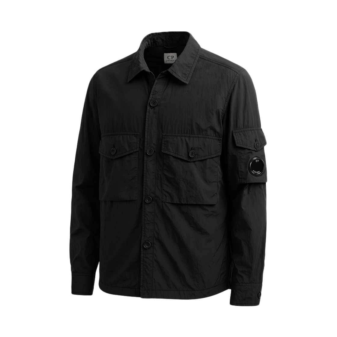 19CMOS087A 005904G 999 [25% 쿠폰] C.P. Company Lens Badge Chrome-R Overshirt Jacket Black - 25FW