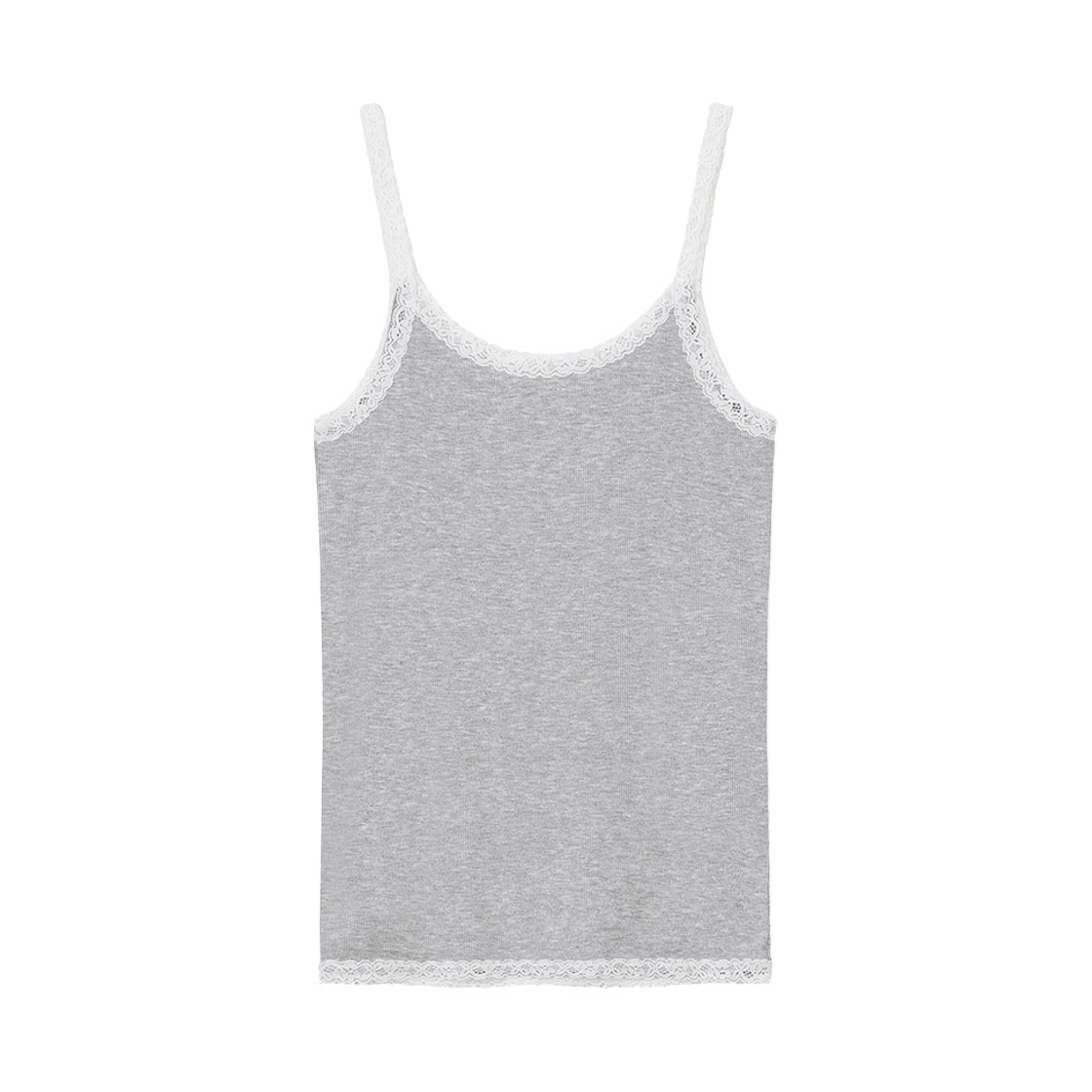 (W) 썬번프로젝트 x 폴 프랭크 레이스 슬리브리스 탑 멜란지 그레이((W) Sunburnproject x Paul Frank Lace Sleeveless Top Melange Gray) - 2