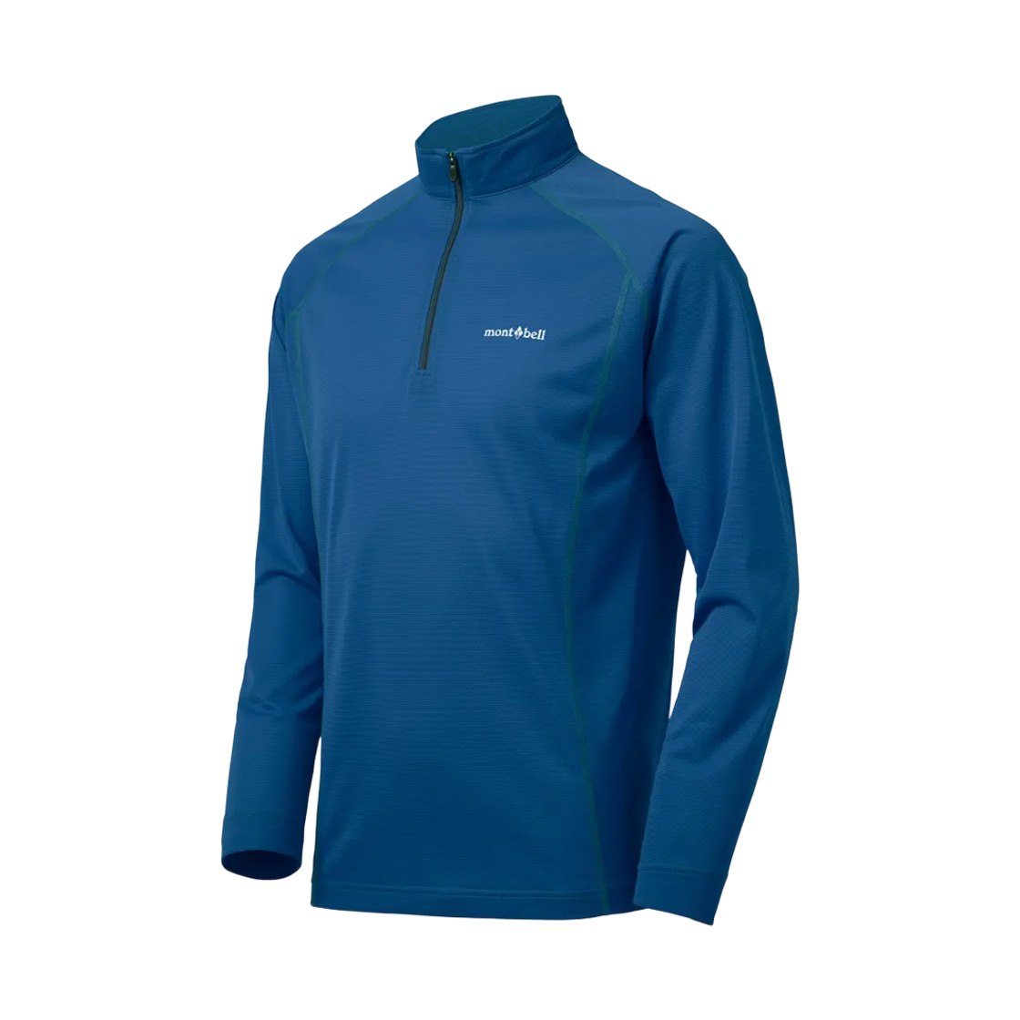 1114631 Montbell Cool Long Sleeve Zip Shirt Blue Green
