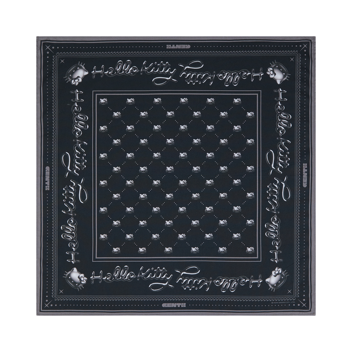 젠티 x 헬로 키티 그래픽 반다나 크롬 01 블랙(Gentii x Hello Kitty Graphic Bandana Chrome 01 Black)