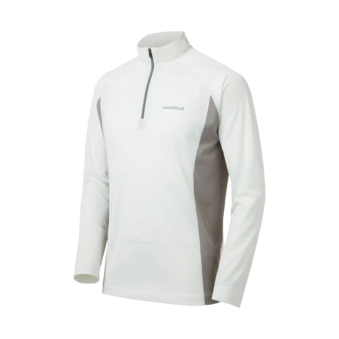 1114631 Montbell Cool Long Sleeve Zip Shirt White