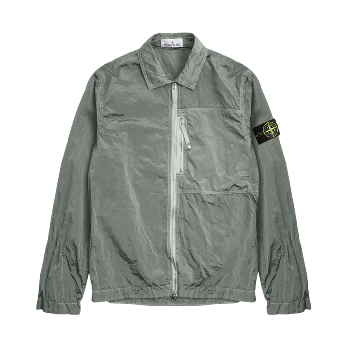 L1S15 1200038 S0019 V0061 [25% 쿠폰] Stone Island 1200038 Nylon Metal In Econyl Regular-Fit Overshirt with Zip Pocket Pearl Grey - 26SS