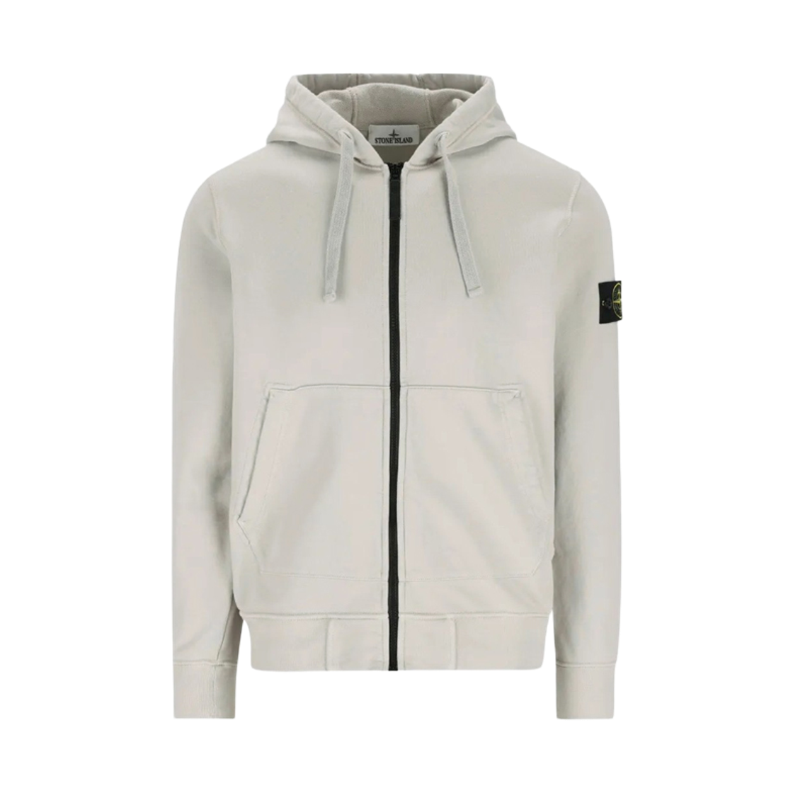 L1S15 6100061 S0051 V0061 [25% 쿠폰] Stone Island 6100061 Organic Cotton Fleece Regular Fit Zip-Up Hooded Sweatshirt Pearl Grey - 26SS